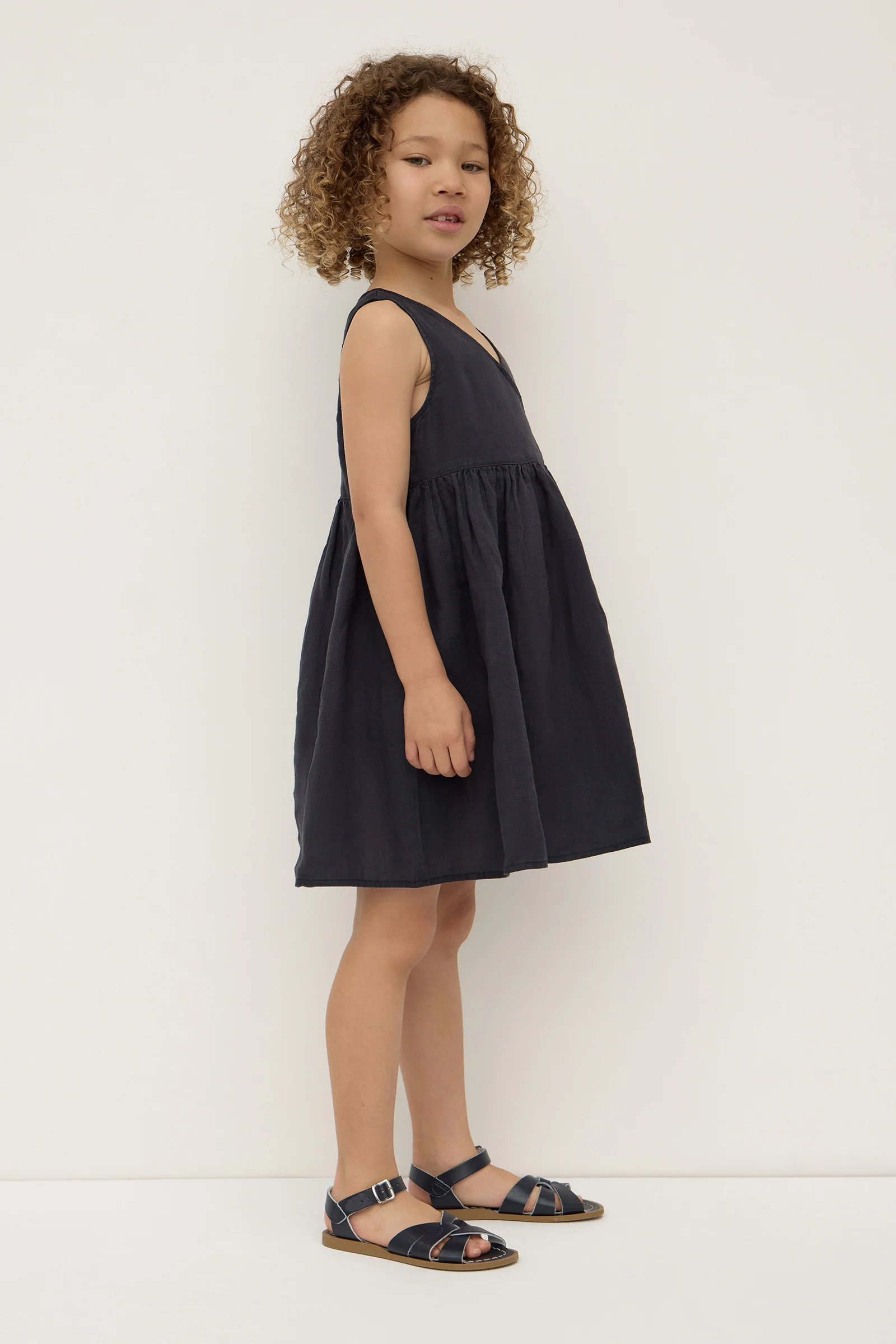 Kids Linen Tie Dress - Image 3