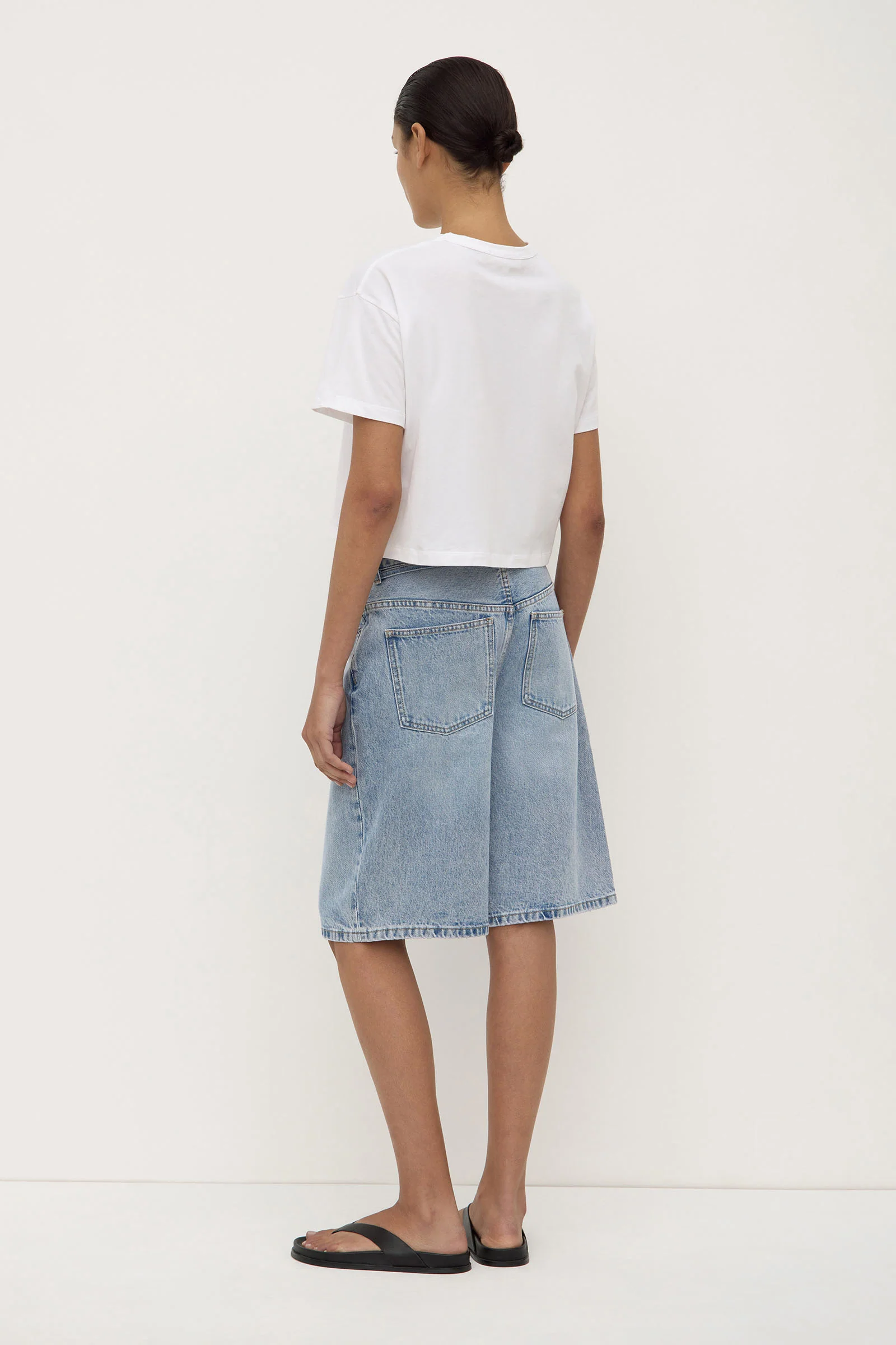 Loose Fit Long Denim Short - Image 5